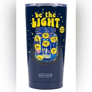 NWT Simply Southern blue Tumbler 20 oz Design lightening bugs